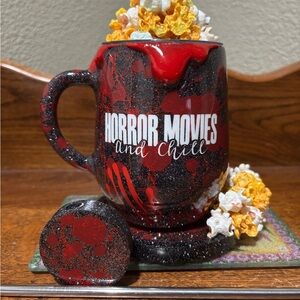 Horror Movies and Chill Red and Black Mug